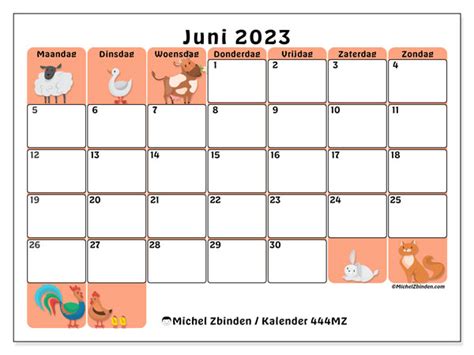 Kalender Juni Om Af Te Drukken Mz Michel Zbinden Be