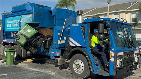 Republic Services Blue Planet Mack LR McNeilus M A Garbage Truck In