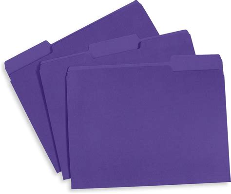 Blue Summit Supplies Purple File Folders Letter Size 13 Cut Tab