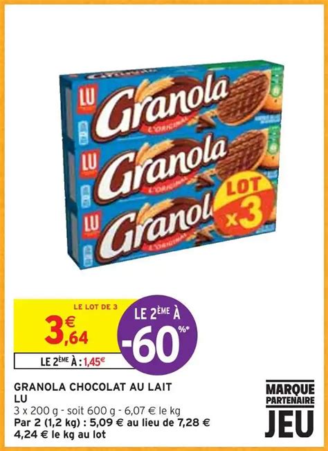 Promo Lu Granola Chocolat Au Lait Chez Intermarch