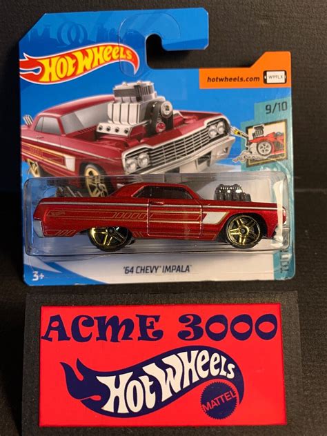 Hot Wheels Chevy Impala Tooned Short Card W Lx