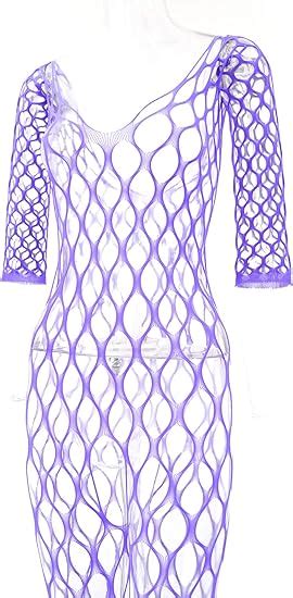 Amazon chu U chu Lingerie Collection フィッシュネットボディストッキング FBS パープル スケスケ セクシーランジェリー chu U