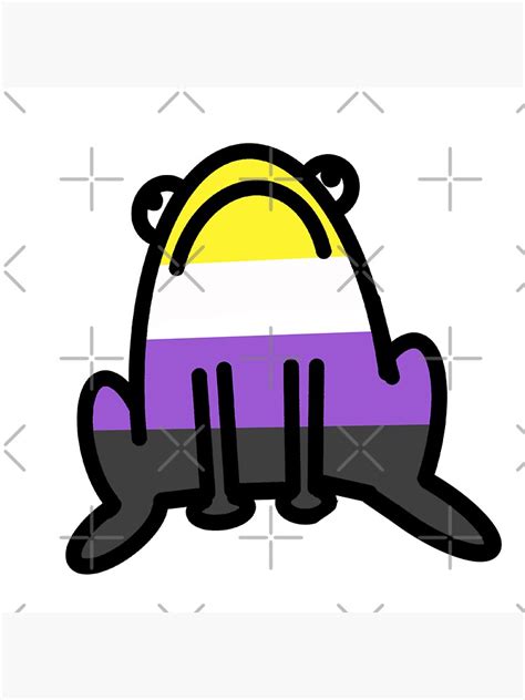 Nonbinary Pride Frog Sticker By M0thman3 Redbubble