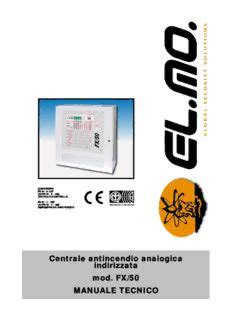 Centrale Antincendio Analogica Indirizzata Mod Fx Manuale Tecnico Pdf