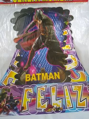 Kit Adornos Mantel Bandas Dulceros Vela Pastel Fiesta Batman Mercadolibre