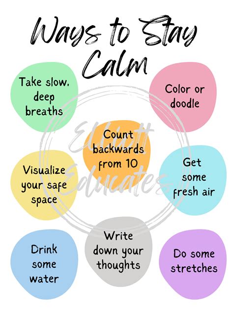 Ways To Stay Calm Calming Techniques School Poster Classroom Poster