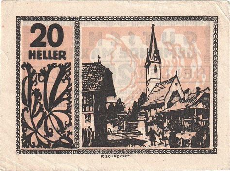 Österreich 20 Heller 1920 Geldschein Maxglan Eglise 1920 11 01 UNZ