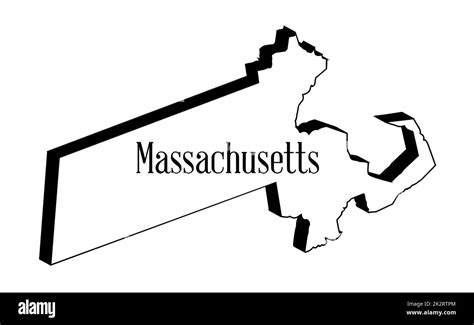 Massachusetts 3D Map Stock Photo - Alamy