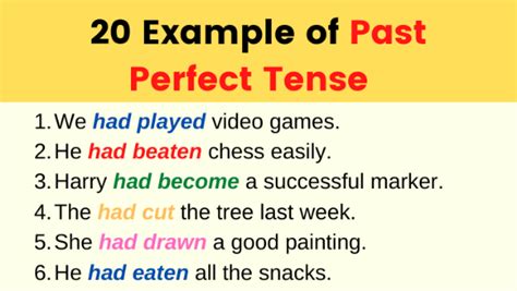 20 Examples of Past Perfect Tense Sentences » Onlymyenglish.com