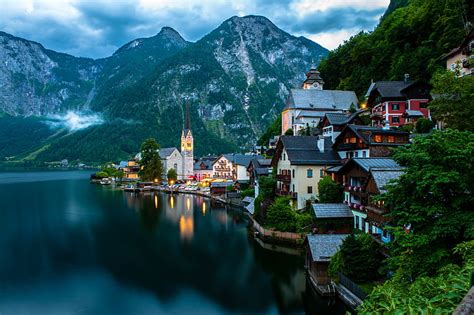 HD wallpaper: Hallstatt Upper Austria, village, salzkammergut ...