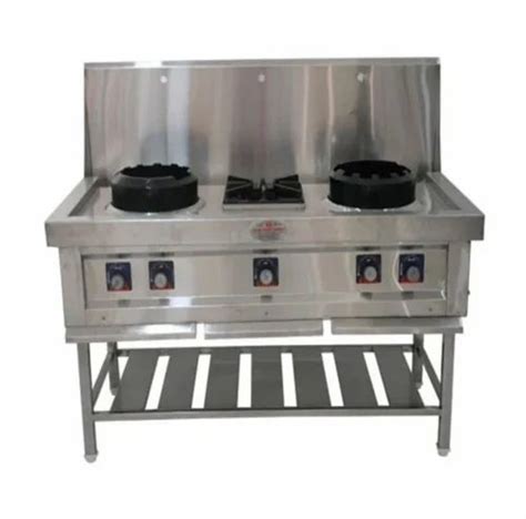 Silver Stainless Steel Chinese Cooking Range For Hotel Number Of