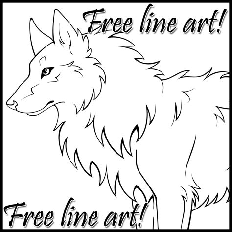 Free Lineart Wolf By Wildspiritwolf On Deviantart