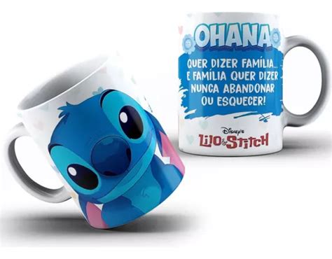 Caneca Lilo Stitch Ohana Fam Lia Personalizada Mercadolivre