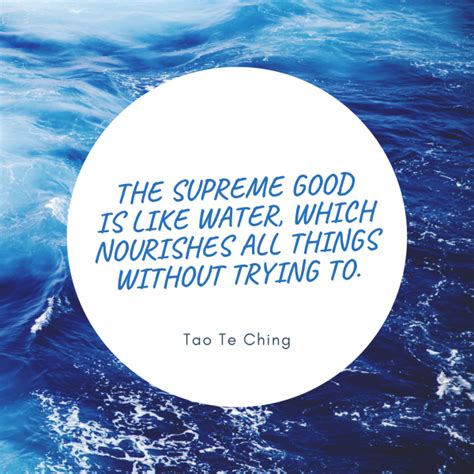 The Supreme Good Is Like Water Which Nourishes All Things Without