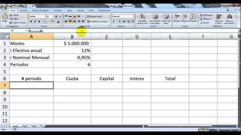 Tabla De Amortizacion En Excel