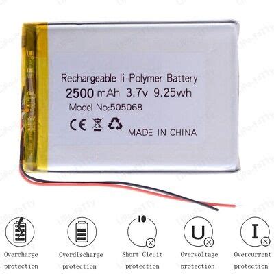 V Mah Lithium Polymer Battery Bluetooth Dashcam Li Po