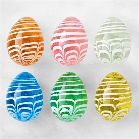 Swirl Glass Eggs Set Of 6 Williams Sonoma