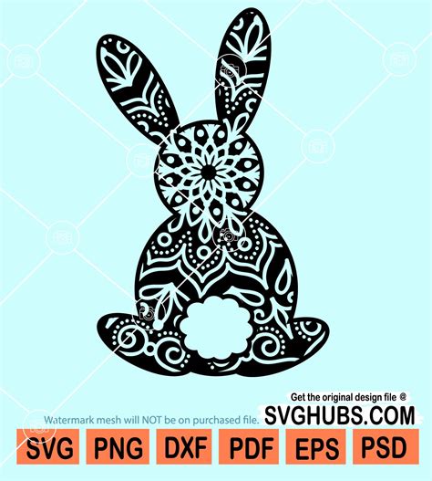 Bunny Mandala Svg Bunny Clipart Svg Easter Bunny Mandala Svg Easter