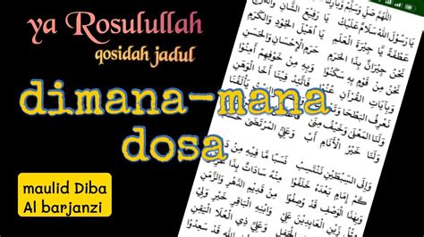 Belajar Sholawat Maulid Diba Nadhom Ya Rosulullah Nada Lagu Dimana Mana