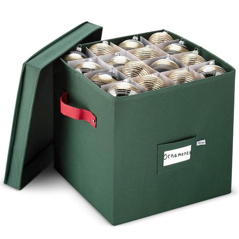 Premium Christmas Bauble Storage Box With Dividers - 64 Compartment ...