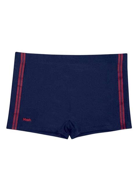 Sunga Boxer Lisa Fita Azul Marinho Mash