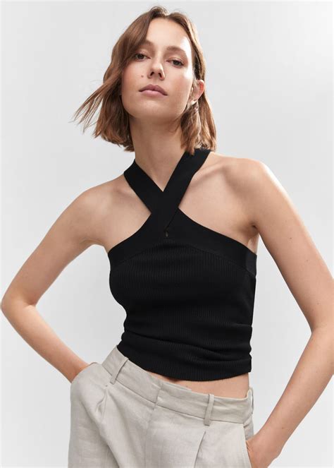 Halter Neck Knitted Top Women Mango Usa