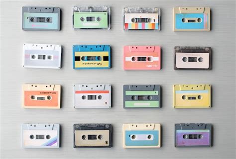 Premium Photo | Collection of retro music audio cassette tape 80s