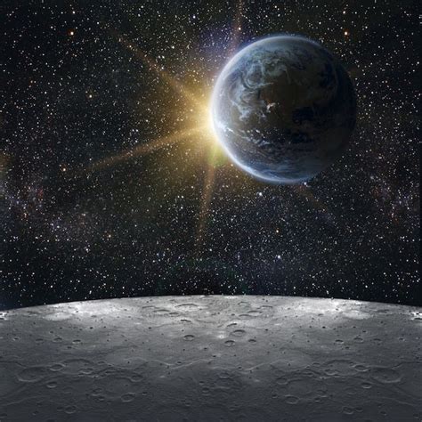 Vue De La Terre Depuis La Lune éléments De Cette Image Fournis Par La