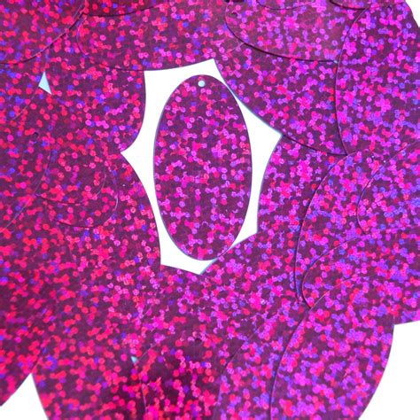 Oval Sequin 1 5 Fuchsia Pink Hologram Glitter Sparkle Metallic