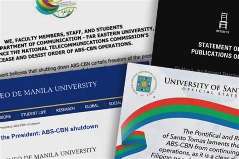 Ilang Eskuwelahan Nagpahayag Ng Suporta Sa ABS CBN ABS CBN News