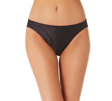 Msrp California Waves Juniors Metallic Hipster Bikini Bottoms Black