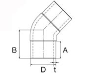 Угольник 45 PP RCT S 5 SDR 11 Wavin Ekoplastik