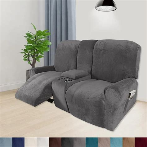 Recliner Lounge Covers Recliner Sofa 2 Seater With Cup Holder Velvet ...