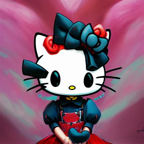 Krea Ai Evil Hello Kitty By Stanley Artgerm Lau Wlop Ros