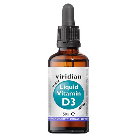 Viridian Liquid Vitamin D 2000IU Vegan D3 50ml