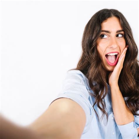 Free Photo Selfie Of Woman With Open Mouth