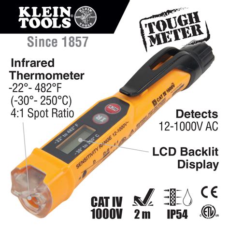 Non Contact Voltage Tester Pen Ac V With Infrared Thermometer