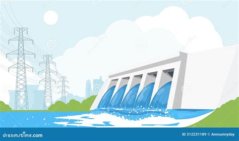 Hydroelectric Power Plant, River Dam, Hydropower Energy Generation ...