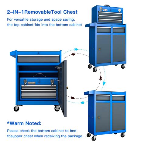 Airaj Tool Box Tool Chestrolling Tool Box With Wheels And 4 Drawers