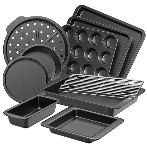 HONGBAKE Bakeware Sets, Baking Pans Set, Nonstick Oven Pan for Kitchen ...