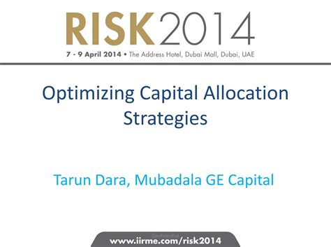 Capital Allocation Strategies Risk 2014 Dubai Uae Ppt