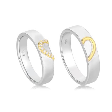 Wholesale 925 Sterling Silver Matching Heart Promise Rings