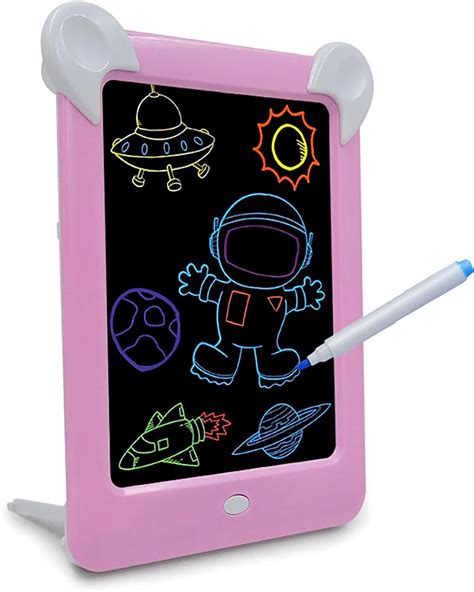 Wimu Pizarron Magico Infantil Tipo Tableta Con Luz Led Luminoso