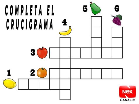 Crucigramas De Frutas Y Verduras Para Imprimir Printable E0f