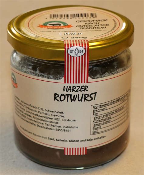 Harzer Rotwurst im Glas Halberstädter Landwurst GmbH