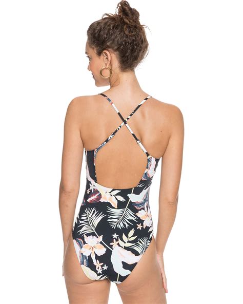 Roxy Printed Beach Classics One Piece Swimsuit Anthracite Praslin S