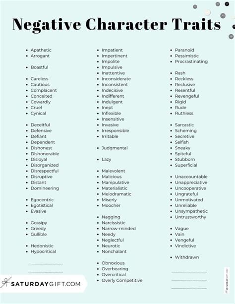 Negative Character Traits List 98 Negative Qualities Examples