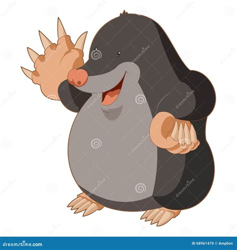 Cartoon Smiling Mole Stock Vector Image 68961470