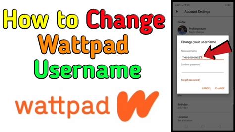 How To Change Wattpad Username Youtube