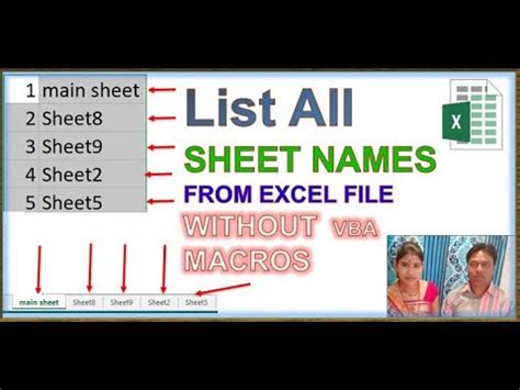 How To Get All Sheet Names In Excel Using Formula List All Sheet